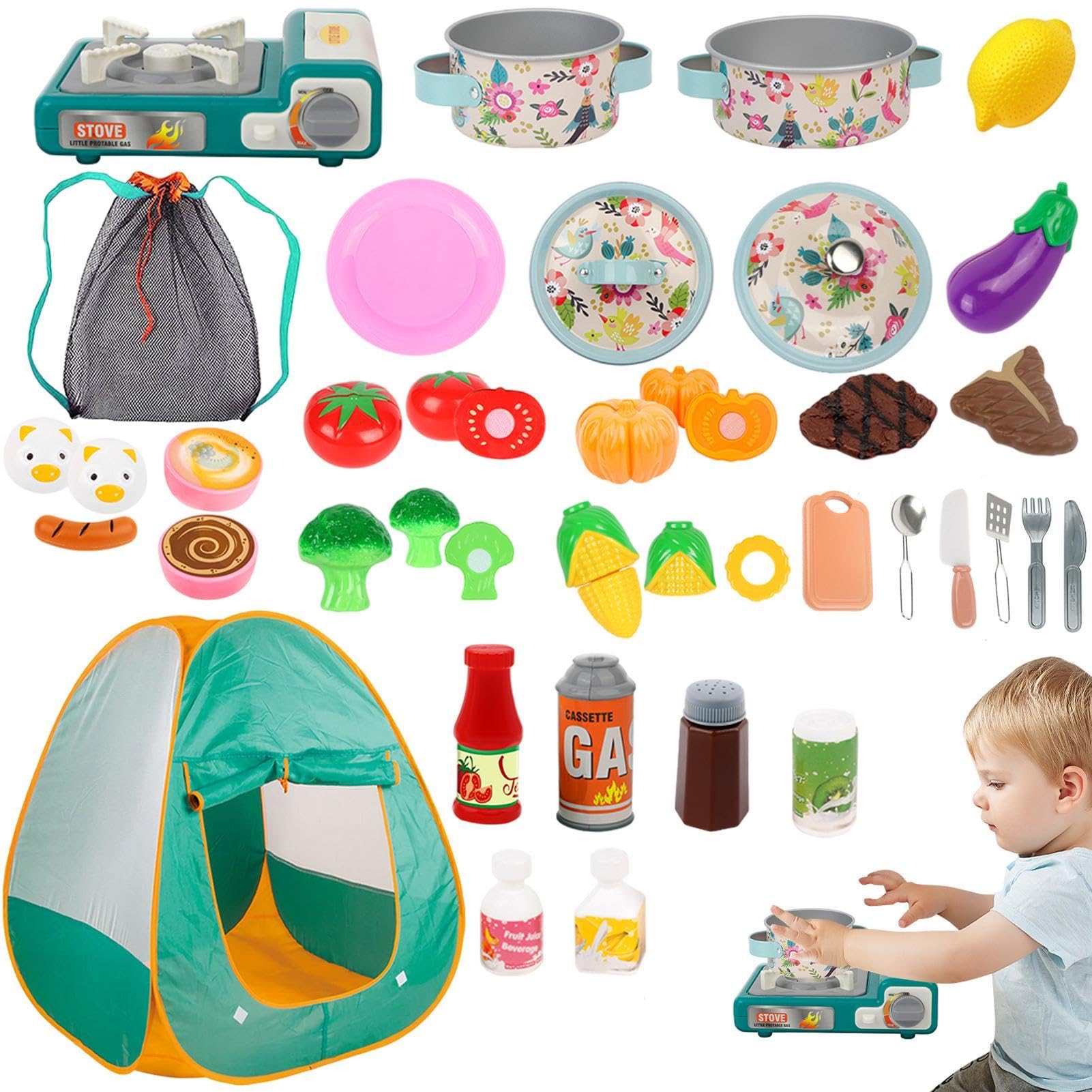 Abenteuerset Für Kinder – Campingausrüstung Für Kinder | Campingausrüstung Für Kinder | Kinder-Explorer-Set | Junior-Camping-Set | Langlebige Grillöfen, Öllaterne, Spielzeug-BBQ-Grillset Zum Geburtsta