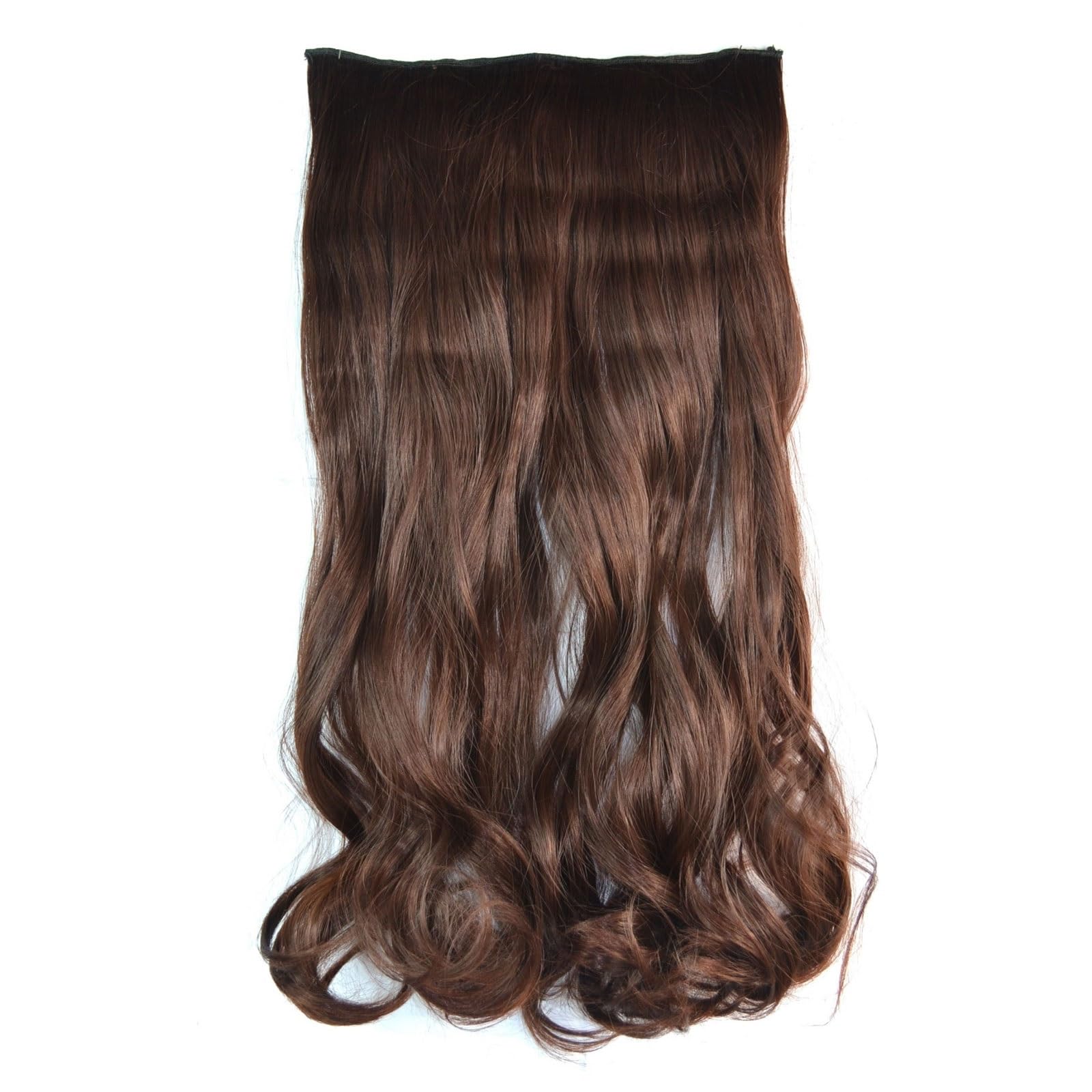 Clip-in-Haarverlängerungen 24-Zoll-Synthetik-Langwellen-Perücken-Clip-in-Haarverlängerungen mit 5 Clips-in-Haarverlängerungen, lange, gewellte synthetische Haarteile for Frauen Clip-in-Haarverlängerun