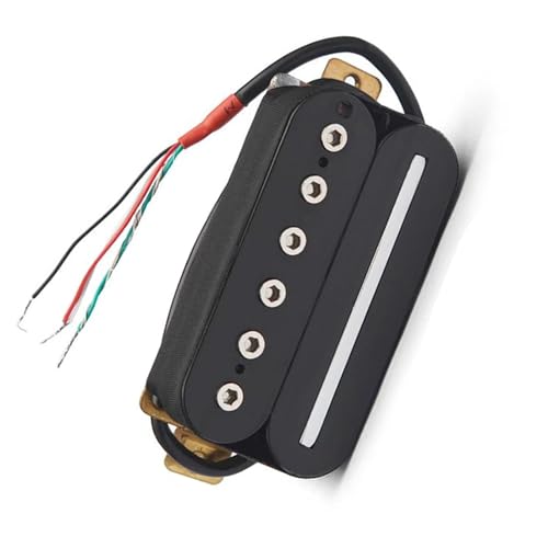 Schwarze E-Gitarre, Humbucker-Hals-Tonabnehmerkabel, Spulenspaltung, Sechskantschrauben-Einstellung Single-Coil-Tonabnehmer