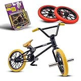 TAIL WHIP BMX-Fingerfahrrad, Finger Bike BMX aus Metalllegierung für schwindelerregende Tricks, Mini Fahrrad Spielzeug mit original Zubehör, Fördert Handmotorik (Deep Black)