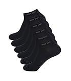 Hugo Boss Herren Sneaker Socken Füßlinge Business Socks 50388443 6 Paar, Farbe:Schwarz, Größe:43-46, Artikel:-001 black