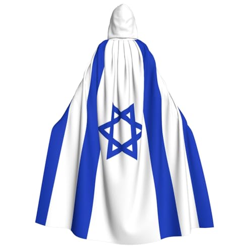 WURTON Kapuzenumhang mit israelischer Flagge, für Damen und Herren, Halloween, Karneval, Cosplay, Mottopartys