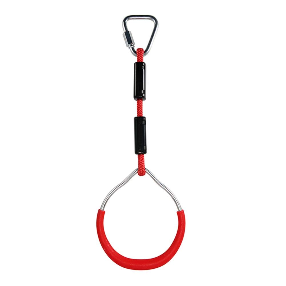 BFVAKBKYT Gymnastik Ringe,Suspension Trainer System, Heavy Duty Trapez Bar Pull Up Gym Ringe for Kind Bunte Hinterhof Outdoor Gymnastic Ring Ninja Hindernis Parcours Kit(Red)