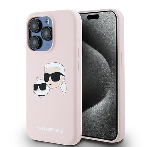 CG Mobile Karl Lagerfeld KLHMP15LSKCHPPLP Hülle für iPhone 15 Pro 6.1" Rosa hardcase Silicone Karl & Choupette