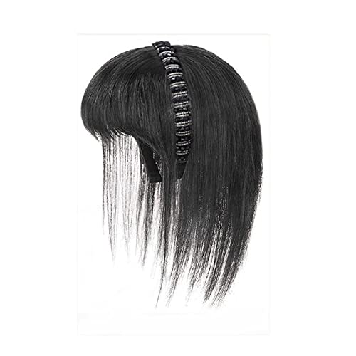 Perücken für Frauen Simulation Haar Pony Perücke Stück Stirn Haarband Pony Eine Perücke Kopffüller Haarabdeckung Weißes Haar Mädchen Perücken für die Tägliche Party Cosplay Tragen(Brown-black straight