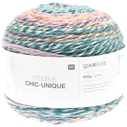 Rico Design Creative Chic-Unique Bobbel Farbverlaufswolle Nadelstärke 6 mm zum Stricken und Häkeln, 200g (14 summer)