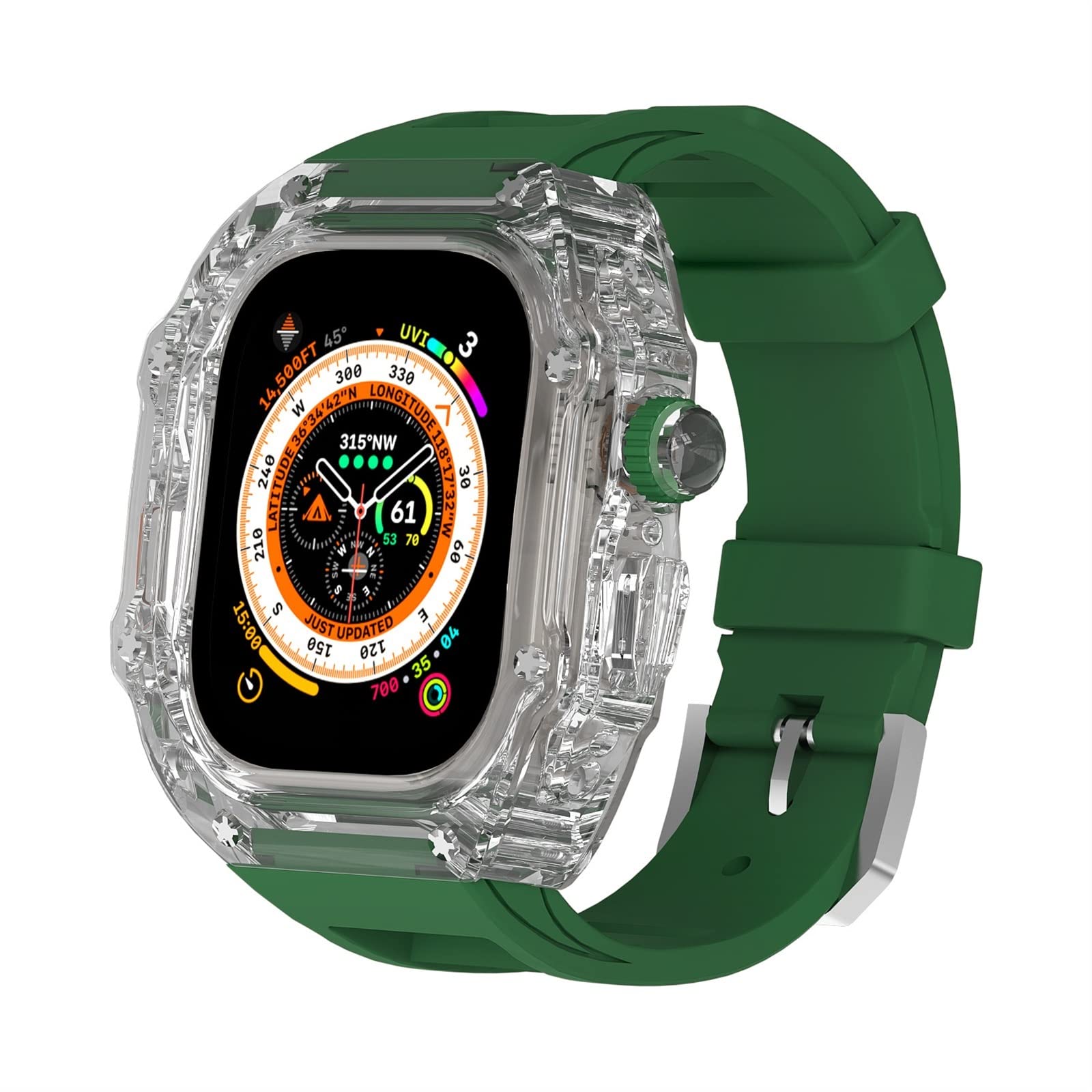 TONECY Urban Sport MOD-Set für Apple Watch Ultra 49 mm, Serie 8, 7, 6, 5, 4, SE, Armband, Armband, leicht, robust, Schutzhülle, 44 mm, 45 mm, 49 mm