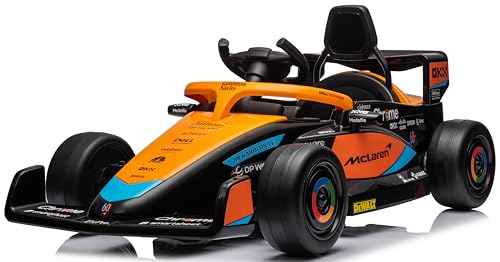 McLaren Kinder Elektroauto, Elektro Kinderauto im Alter von 3 bis 5 Jahre, MP3-Player, Fernbedienung, Federung (Orange)