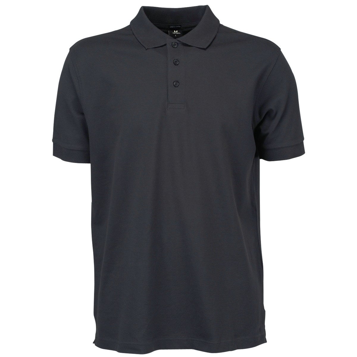 Mens Luxury Stretch Polo, Dark Grey, XXL