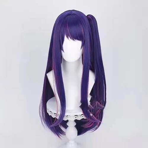 WCCNKK OSHI NO KO Hoshino Ai Cosplay Perücke, Langes Lila Haar, Hitzebeständiges Haar, Perückenkappe, Geeignet Für Halloween-Partys, Animationsausstellungen, Geschenk Für Anime-Fans,B