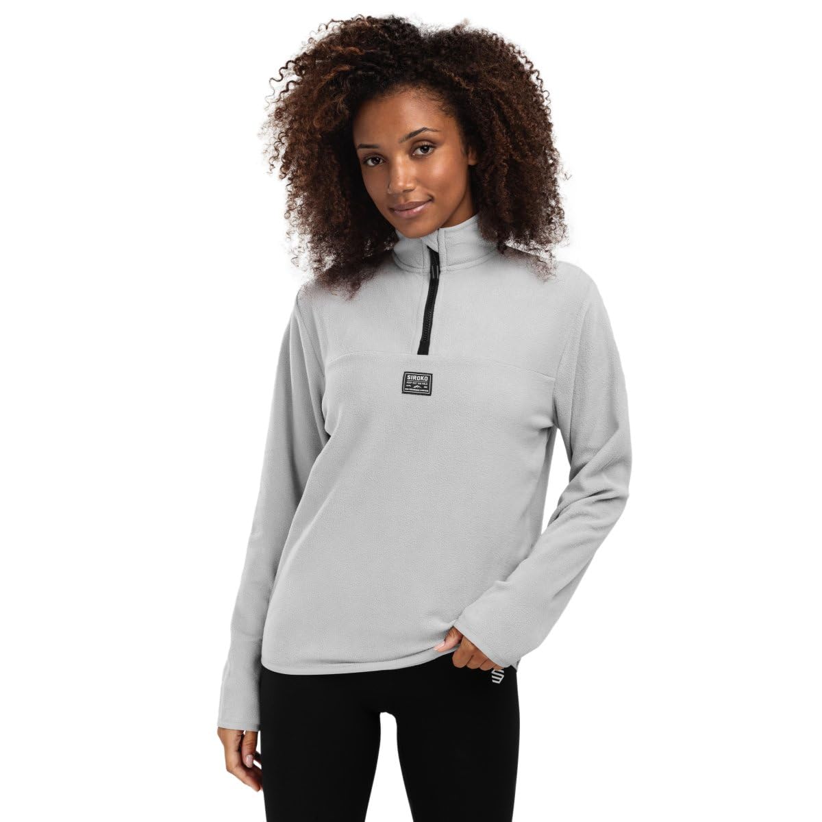 SIROKO - Fleece Half Zip für Damen Limestone-W - L - Perlgrau