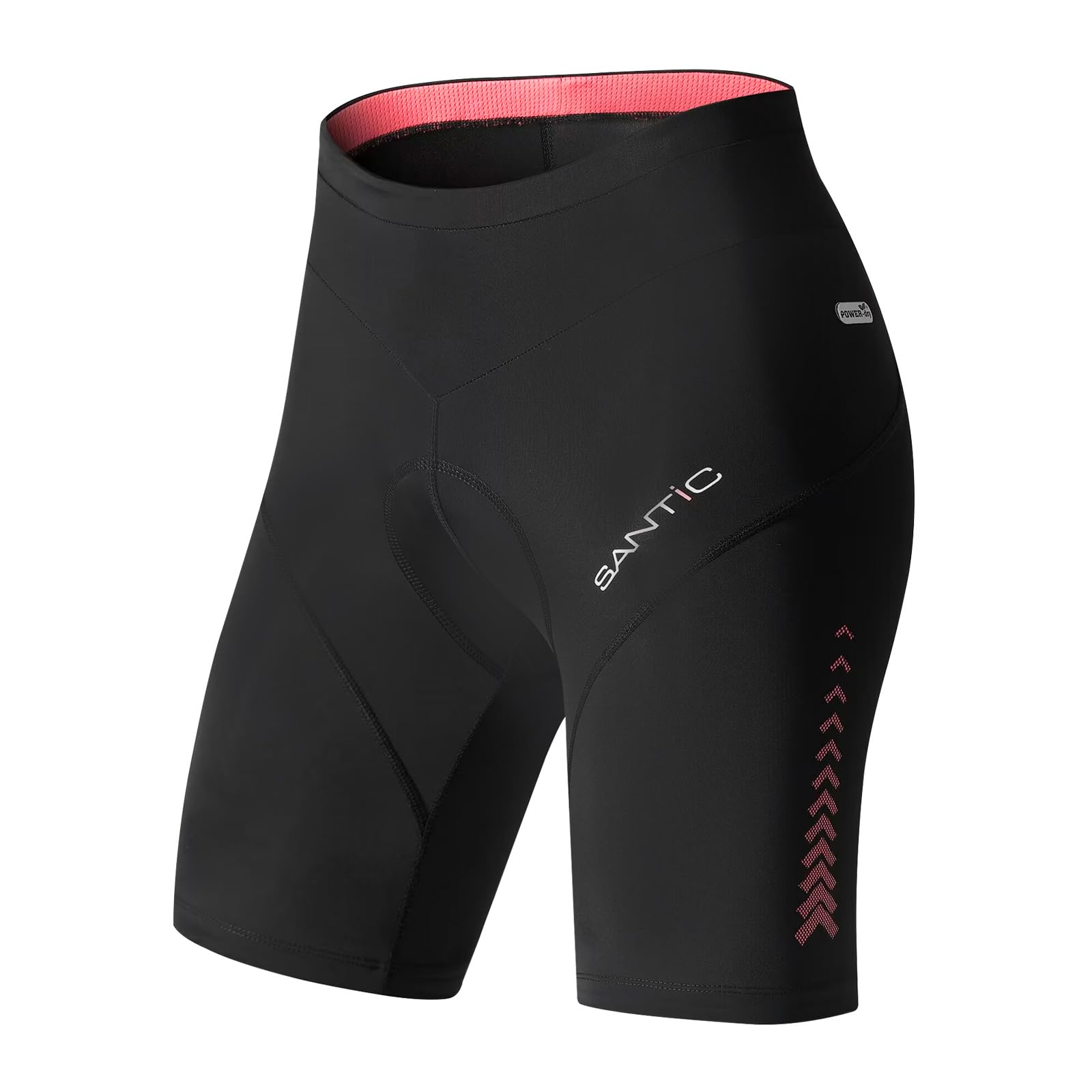 Santic Radlerhose Damen Gepolstert Kurz Radhose Damen Fahrradhose Damen mit Sitzpolster Rosa EU L