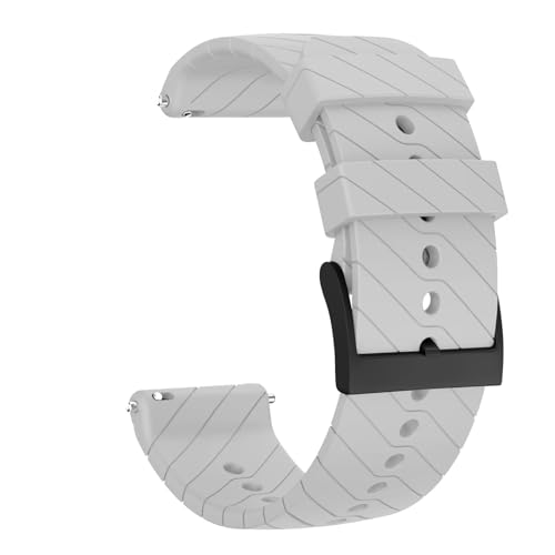 THBGTCNQ 24 mm Silikon-Uhrenarmband, Schnellwechselarmband for herkömmliche Uhren, Smartwatches, Sportuhren, Ersatzarmband(White)