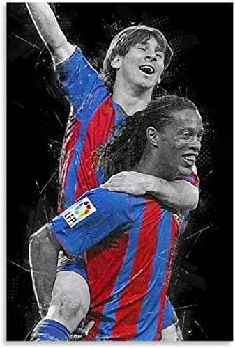 5D Diamant Painting Set FüR Erwachsene Und Kinder Lionel Messi Ronaldinho Poster Fußball Fußball DIY Diamond Painting Kristall Strass Diamant Stickerei GemäLde 11.8"x15.7"(30x40cm) Kein Rahmen