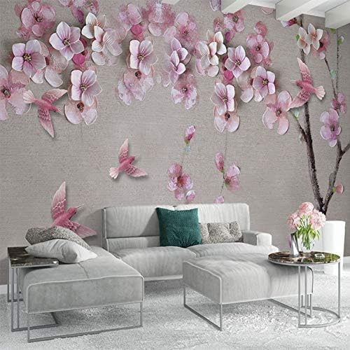 Geprägte Pfirsichblüte 3D Tapeten Wanddekoration Fototapete Sofas Wohnzimmer Wandbild Schlafzimmer-300cm×210cm