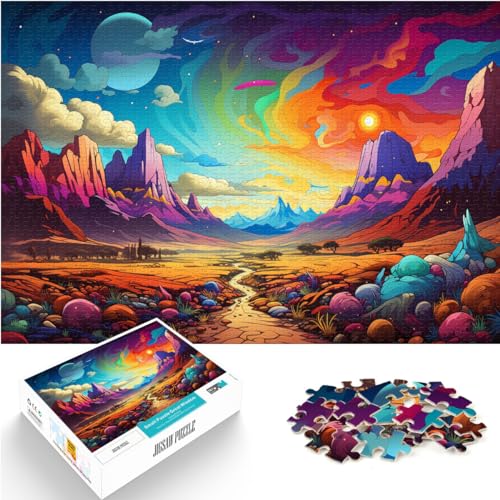 Puzzle, Lernspiele, Fantasievolle bunte Landschaft, 1000-teiliges Puzzle für Erwachsene, Holzpuzzle, tolles Geschenk für 1000 Teile (50 x 75 cm)