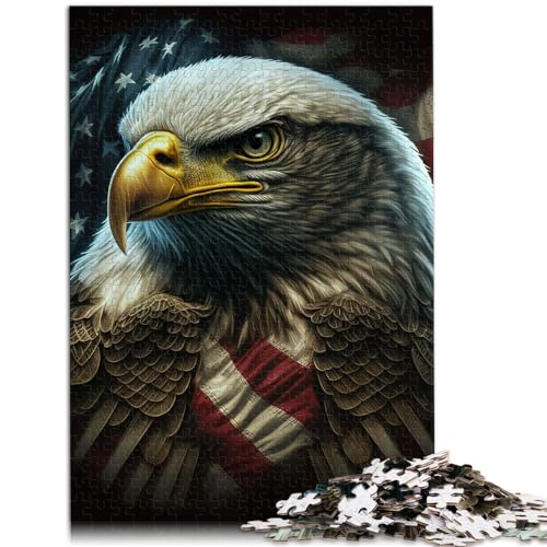 Puzzlespiele Adler Amerikanische Flagge 1000 Teile Puzzle Holzpuzzle Spielzeug Puzzle Lernspiele Stressabbau Puzzle 1000 Teile (50x75cm)