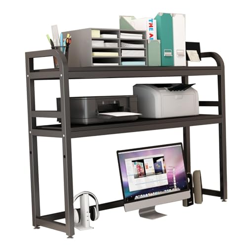 Schreibtisch-Bücherregal für Computertische – verstellbares Schreibtisch-Organizer-Rack, kleines Schreibtisch-Bücherregal – multifunktionales Arbeitsplatten-Bücherregal, Aufbewahrungs-Display-Rack f