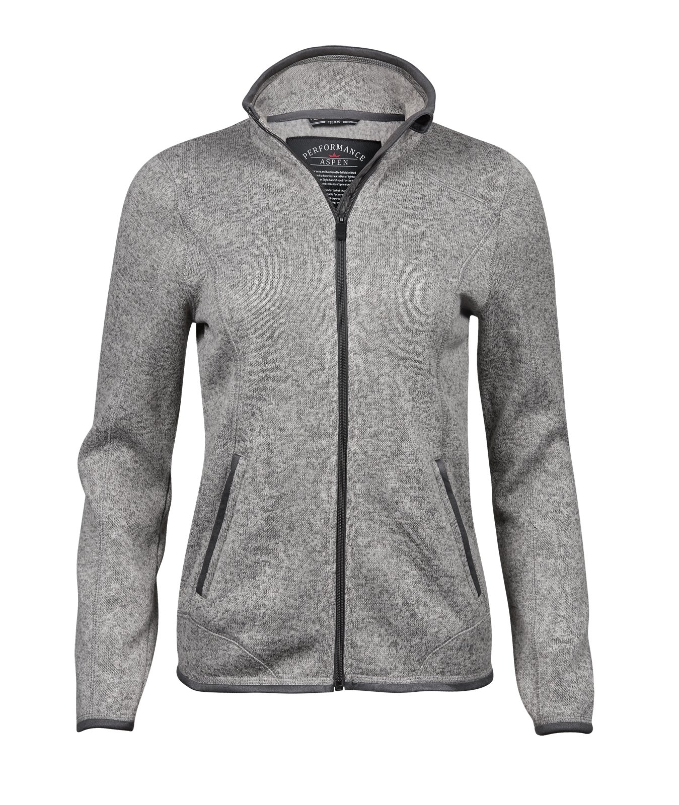 Tee Jays TJ9616 Ladies Aspen Jacke Damenjacke Übergangsjacke Fleece, Farbe:Grey Melange, Größen:XL