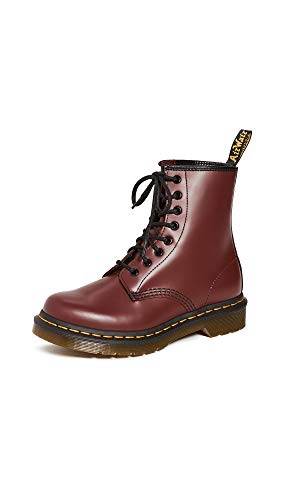 Dr. Martens, Damen 1460 Original 8 Ösen Leder Stiefel Cherry Red Smooth, 6 US Women