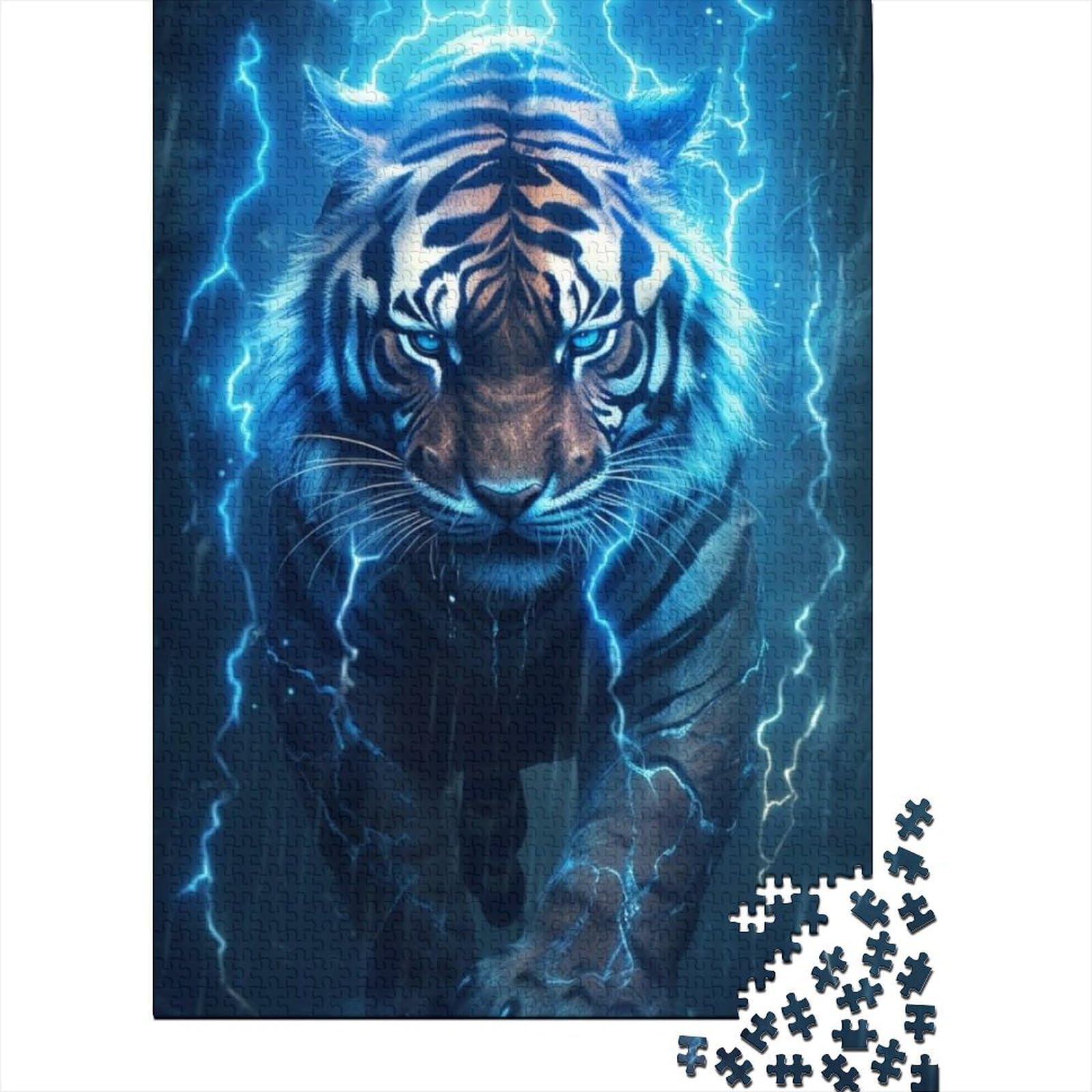 Tiger-Puzzle aus Holz, Puzzle für Erwachsene und Jugendliche, Puzzle für Erwachsene und Jugendliche, interessantes Puzzle zur Stressreduzierung (Größe: 52 x 38 cm)