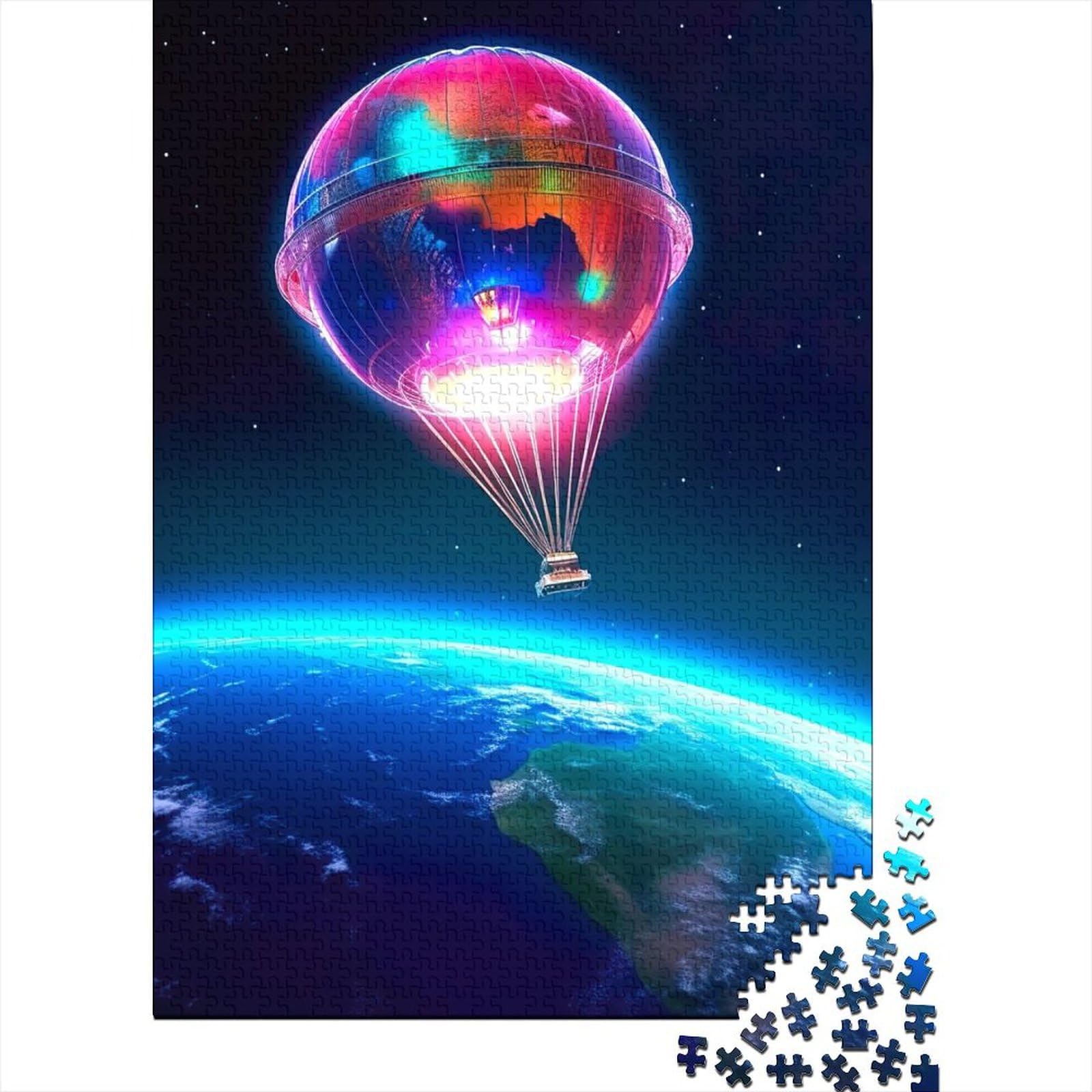 1000-teiliges Puzzle für Erwachsene, Heißluftballon im Weltraum, Puzzle für Erwachsene und Jugendliche von Educational Stress Relief Toy Puzzle (Größe: 75 x 50 cm)