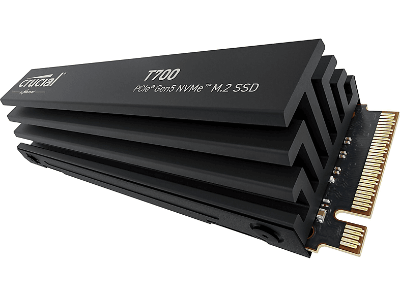 CRUCIAL T700 mit Heatsink PCIe Gen5 NVMe Festplatte, 1 TB SSD M.2 via PCIe, intern