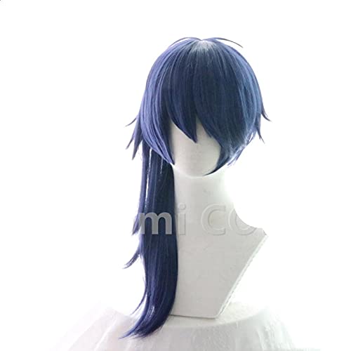 Anime cosplay perücke Abteilung Rap Battle Hypnosismic DRB Arisugawa-Würfel Cosplay Perücke Drak Blue Medium Frisur Perücke Cap Anime Cosplay Halloween