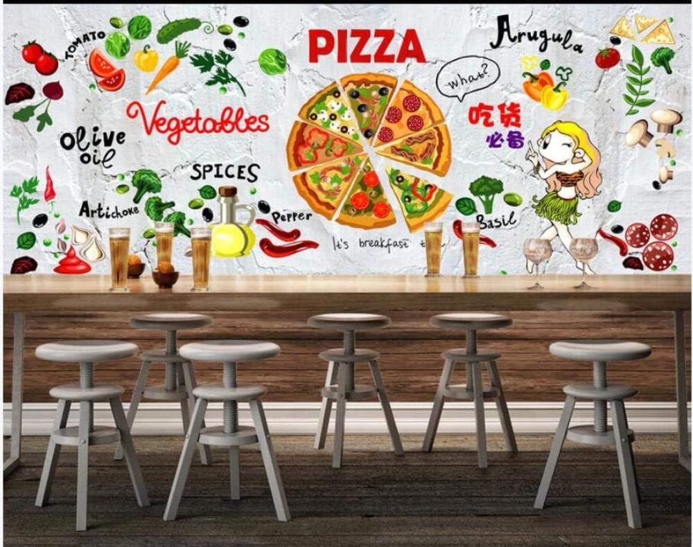 Lebensmittel Pizza Zutaten 3D Tapete Poster Restaurant Schlafzimmer Wohnzimmer Sofa TV Dekorative Wand-400cm×280cm