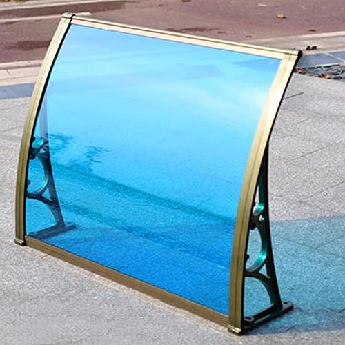 Türvordach,Vordach Haustür Überdachung,Regenschutz Pultvordach und Türüberdachung,Pultbogenvordach aus Polycarbonat Blaue,für Terrasse Veranda,Lichtdurchlässigkeit 90% (80x260cm/32 x102)