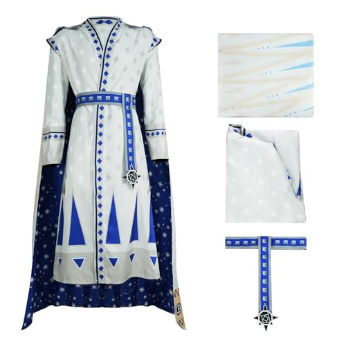 AYYOHON Herren King Magnifico Kostüm Rosas King Cosplay Lange Robe Bedruckter Umhang Gürtel Outfits Halloween Anzug für Erwachsene XL