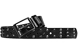 Cipo & Baxx Herren Gürtel Belt Nieten Design Ledergürtel CG122 Schwarz 100