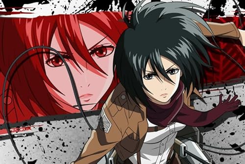 Hfmquisutron Jigsaw Puzzle 1000 Teile Battle Anime Charakter Mikasa.Ackerman Poster Holz Geeignet Für Erwachsene Familie Spiele Lernspielzeug Rg142Sm