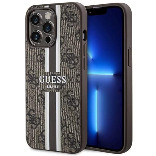 Guess GUHMP13XP4RPSW Hülle für iPhone 13 Pro Max 6.7" braun hardcase 4G Printed Stripes