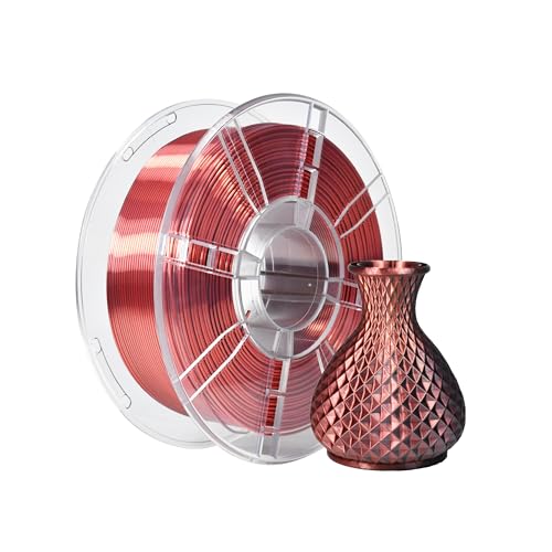 iBOSS PLA 3D-Drucker-Filament, PLA-Filament 1,75 mm zweifarbiges Seidenfilament, Co-Extrusion glänzendes 3D-Druck-Filament 1 kg (2,2 lbs), zweifarbig Schwarz Rot