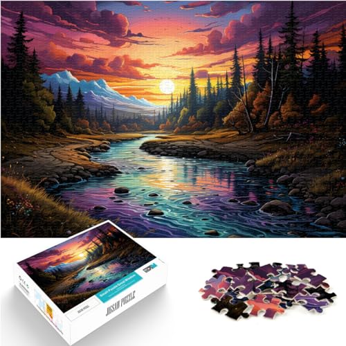 Puzzles, Geschenke, Spielzeug, psychedelische, farbenfrohe Landschaft, schwierige, anspruchsvolle Puzzles, 1000-teiliges Familienspaß und Spieleabende, 1000 Teile (50 x 75 cm)