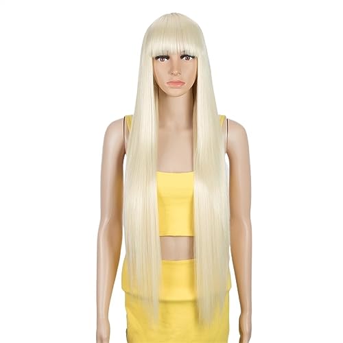 Perücken 36 Zoll Cosplay synthetische Perücke mit Pony lange gerade Perücke Ombre Blonde farbige Perücke Perücke for Frauen Perücke for schwarze Frauen synthetische Perücke Damenperücke (Color : 5,