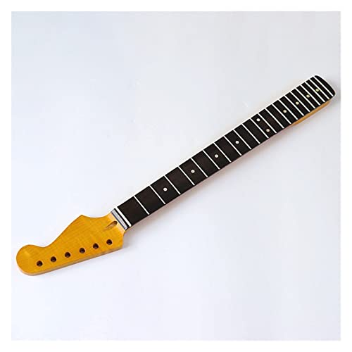 E-Gitarrenhals 6-saitiger Kanadischer Flammenahorn Hochglanzhals 22 Bünde Für ST-Gitarrenhals 5,6 Cm Breite Gitarre Hals Ersatz (Color : 02)