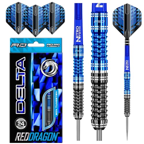 RED DRAGON Delta 1: 24g Tungsten Darts mit Flights und Schäfte