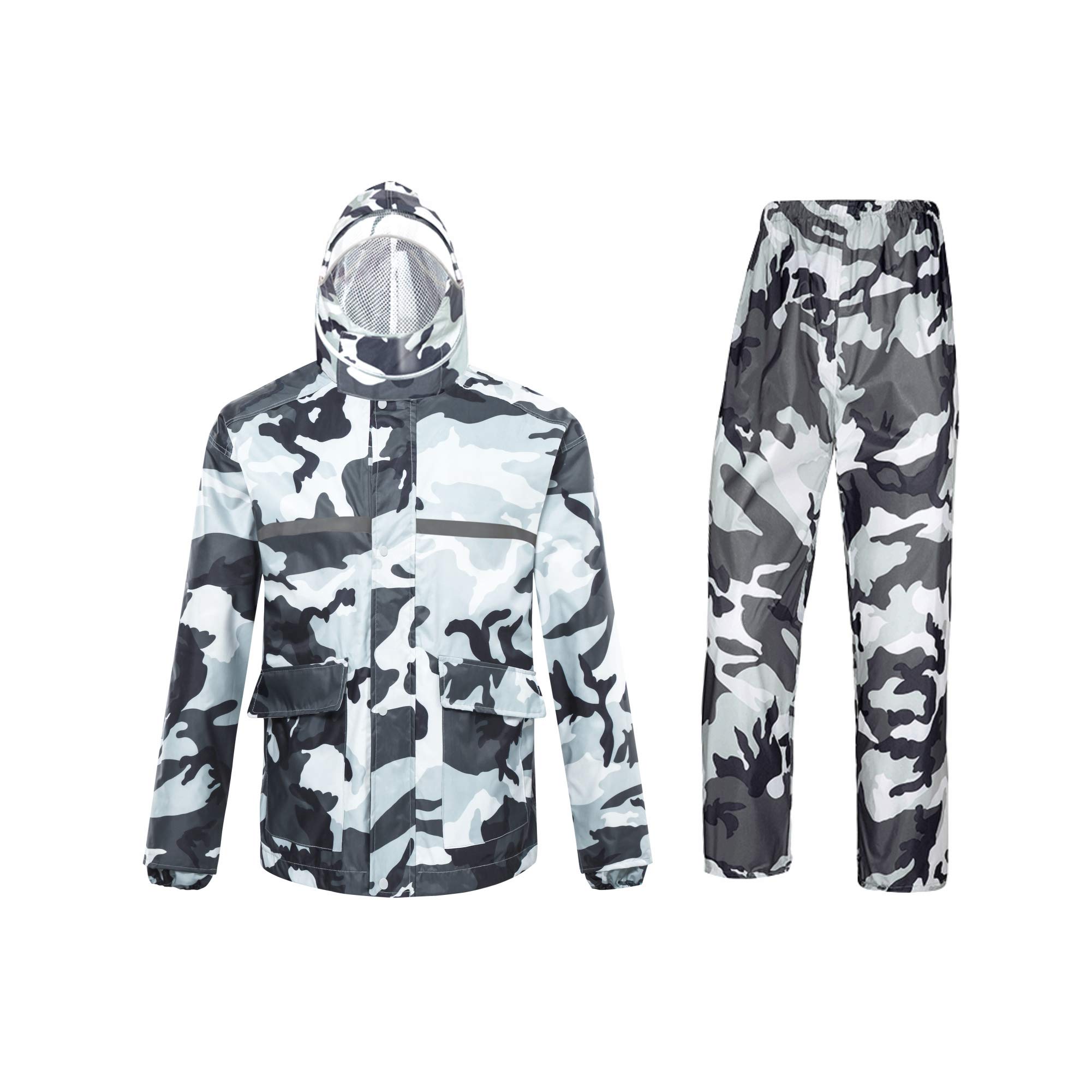 Ynport Crefreak Wasserdichter Anzug für Herren/Damen, Camouflage-Muster, mit Kapuze