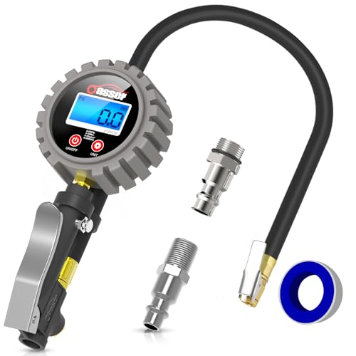 Oasser Professioneller Reifendruckprüfer, digitaler Manometer, 255 PSI Hochpräzision, mit LED-Licht und LCD-Bildschirm für Auto, SUV, LKW, Motorrad und Fahrrad