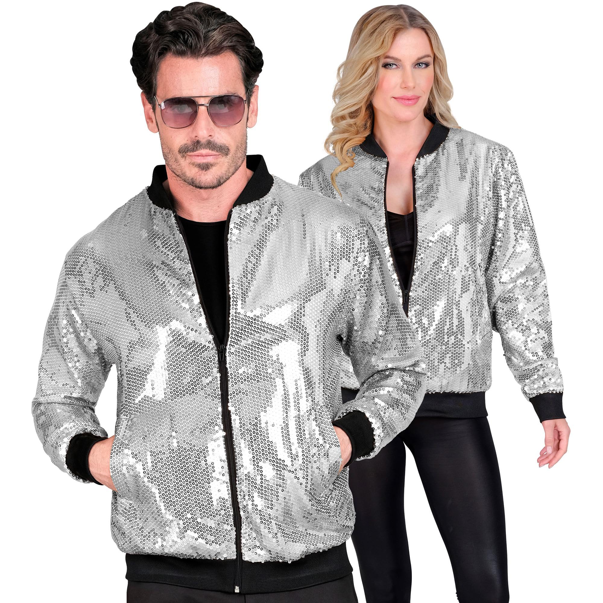 W WIDMANN MILANO Party Fashion - Party Fashion Bomberjacke, Pailletten Jacke, Weste, Party Outfit, Disco