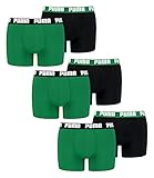 PUMA 6 er Pack Boxer Boxershorts Men Herren Unterhose Pant Unterwäsche, Farbe:035 - Amazon Green, Bekleidungsgröße:XL