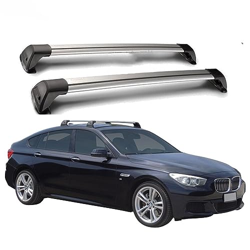 Auto Dachträger Dachreling für BMW 5 Series F10 4 Tür Limousine 2010-2017 (Festen Punkt), Dach Gepäckträger aus Aluminium,Silver black