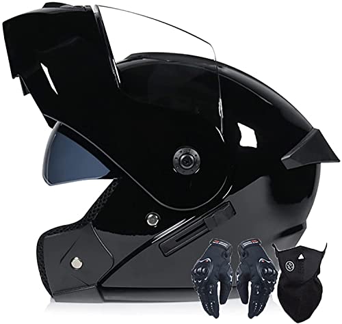 Damen Herren Motorradhelm Klapphelm Modularer Motorrad-Scooter-Integralhelm,Hochklappbarer Motorradhelm Mit Doppelvisier Sturzhelm,DOT/ECE-Zertifiziert (Color : D, Größe : L=59-60cm)