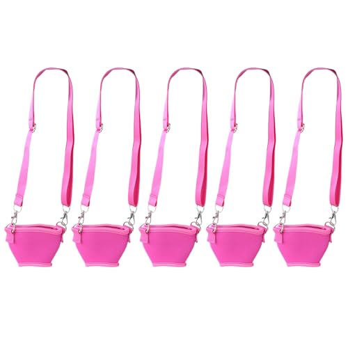 5Pcs Tragbare Tasse Isolator Halskette Einstellbare Wein Glas Lanyards Getränkehalter Mit Neck Strap