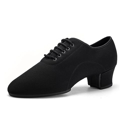 Herren Ballsaal Tanzschuhe, Breathable Tango Salsa Latin Charakter Schuh Schwarz Tanzen Praxis Schuh Für Männer,5cm Heel Suede Soles,42 EU