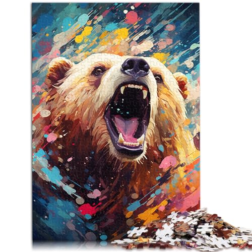 Puzzles, Geschenke, Spielzeug, Bären, bunt, psychedelisch, 1000-teiliges Puzzle für Erwachsene, Holzpuzzle zum Stressabbau, schwierige Herausforderung, 1000 Teile (50 x 75 cm)