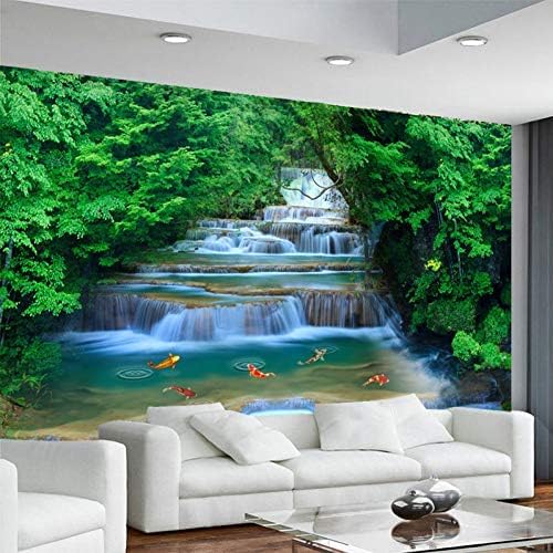 Wasserfälle Fließende Goldfische 3D Tapeten Wanddekoration Fototapete Sofas Wohnzimmer Wandbild Schlafzimmer-430cm×300cm