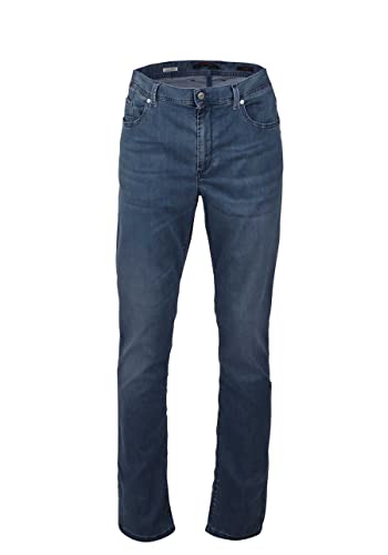 ALBERTO Regular Fit Jeans 5-Pocket Reißverschluss Mittelblau Größe W35 L30